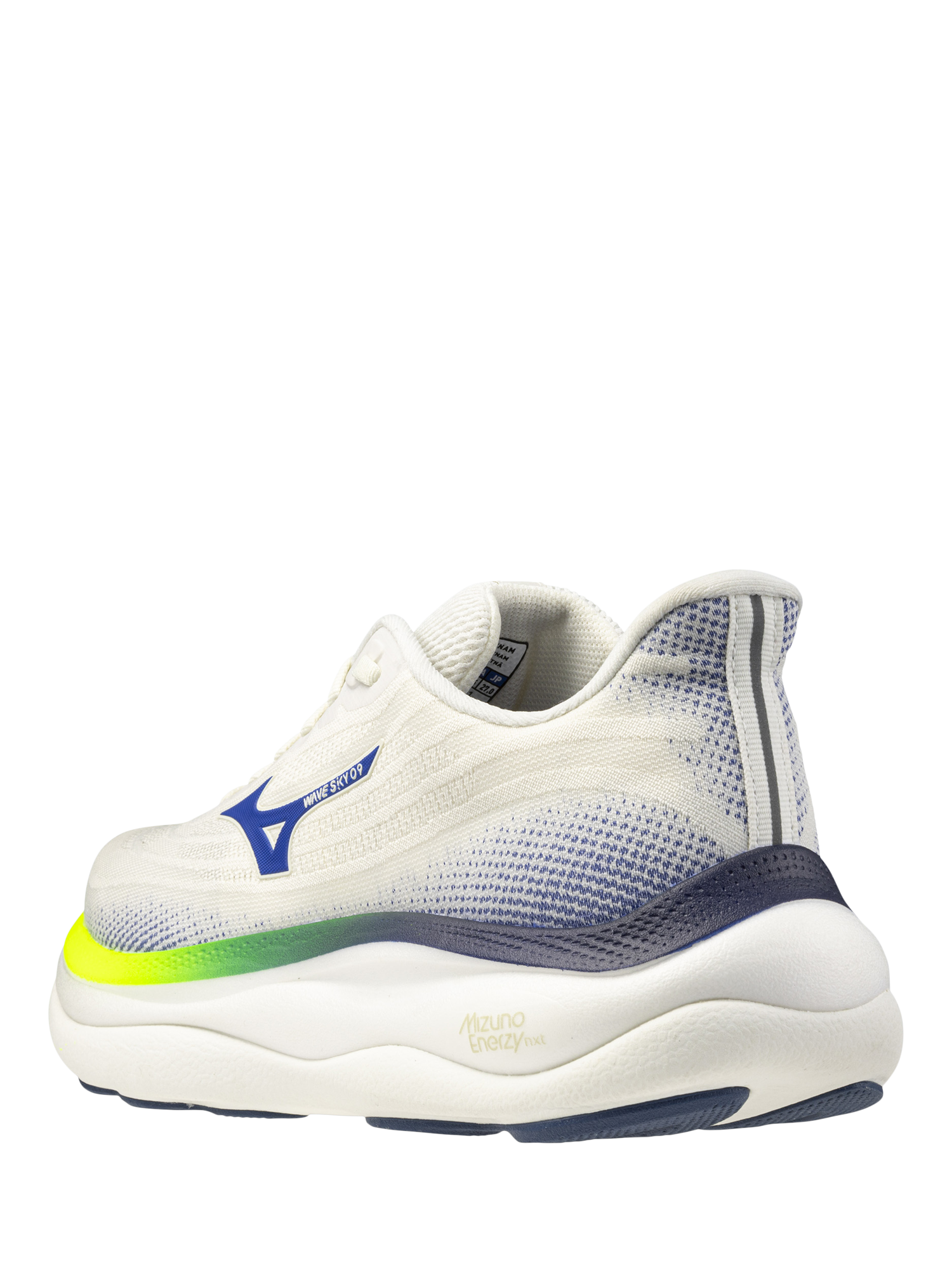 Product image 4 of 11, which shows Mizuno Wave Sky 9 Lace-Up Trainers , Snow White, 7