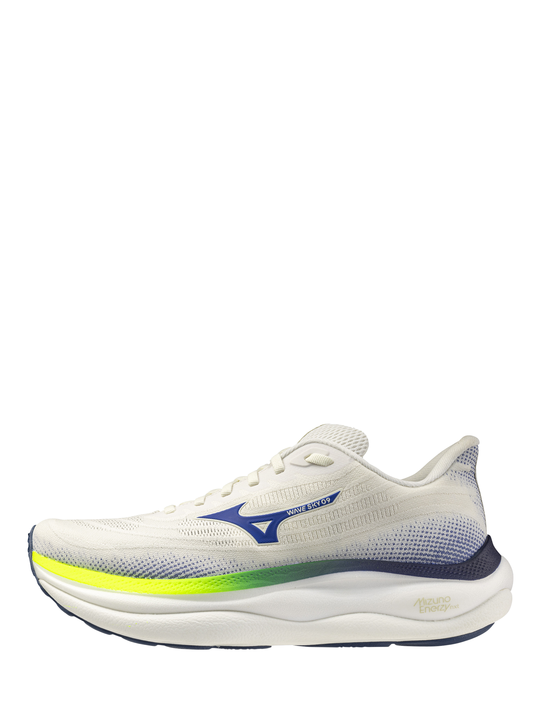 Product image 9 of 11, which shows Mizuno Wave Sky 9 Lace-Up Trainers , Snow White, 7