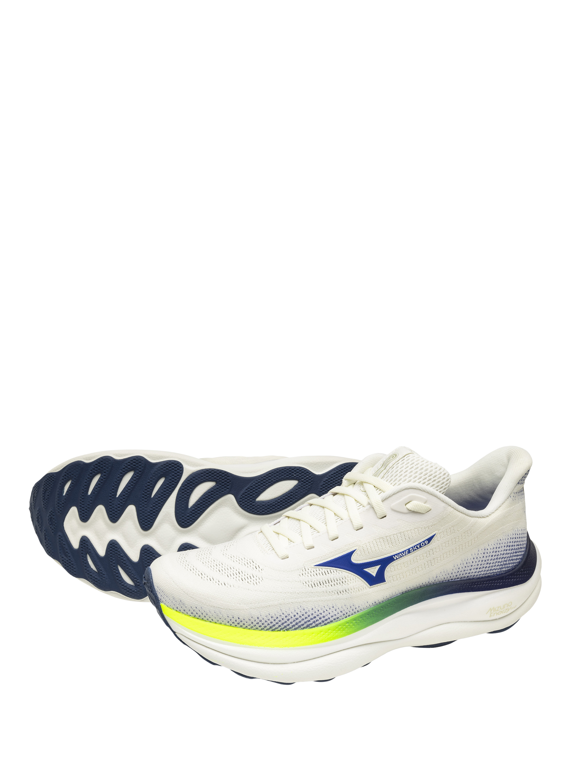 Product image 10 of 11, which shows Mizuno Wave Sky 9 Lace-Up Trainers , Snow White, 7