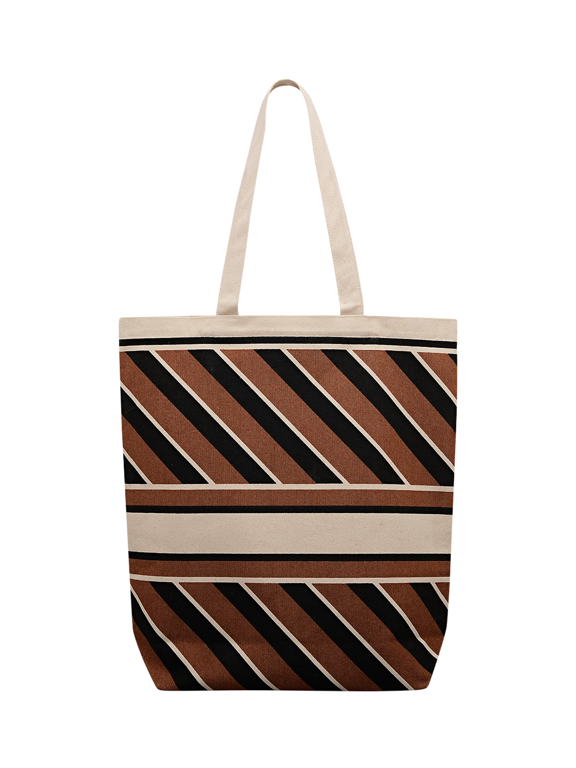 Product image 2 of 4, which shows Radley Canvas Diagonal Stripe Tote Bag, Coffee, One Size