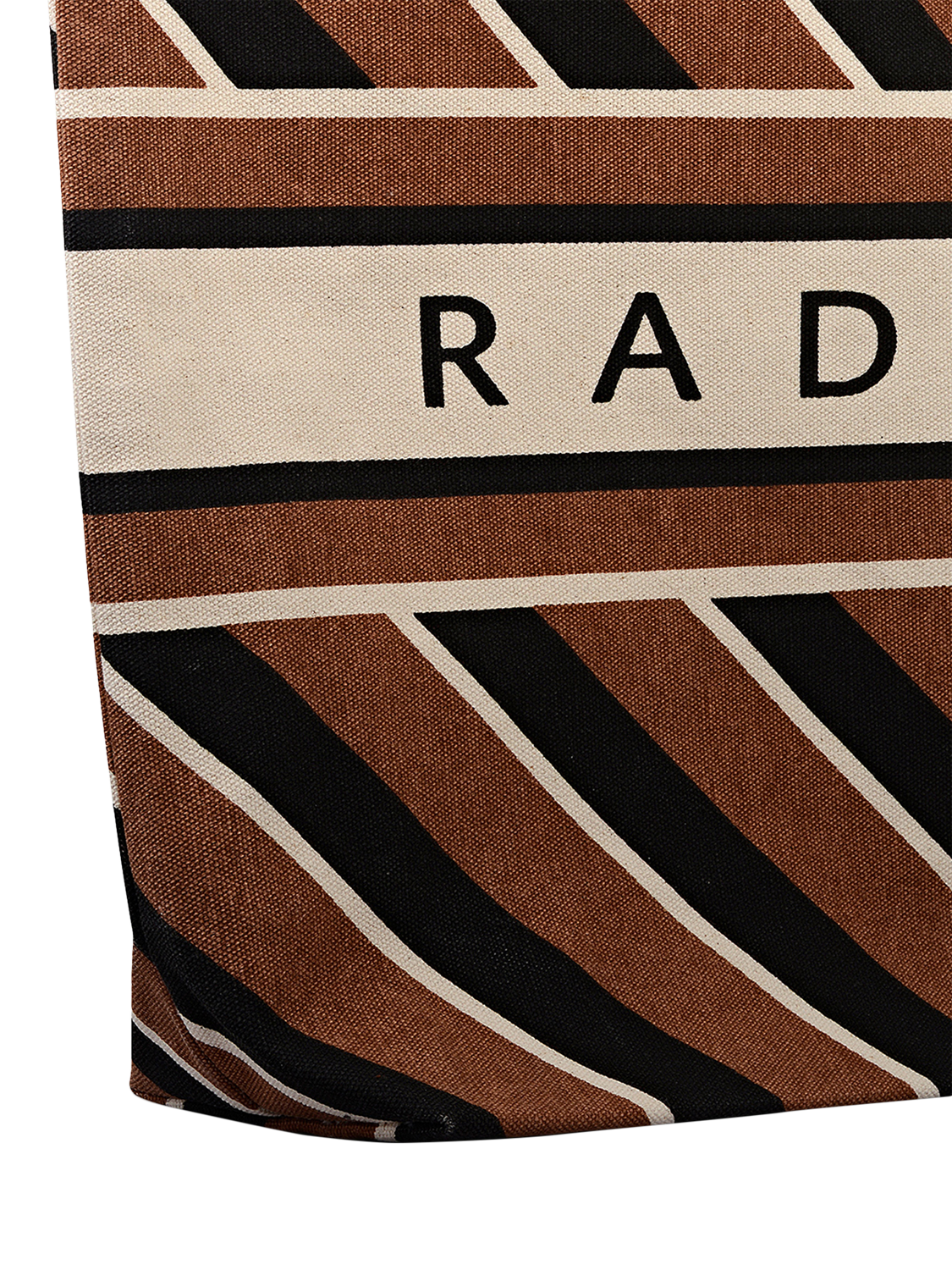 Product image 4 of 4, which shows Radley Canvas Diagonal Stripe Tote Bag, Coffee, One Size
