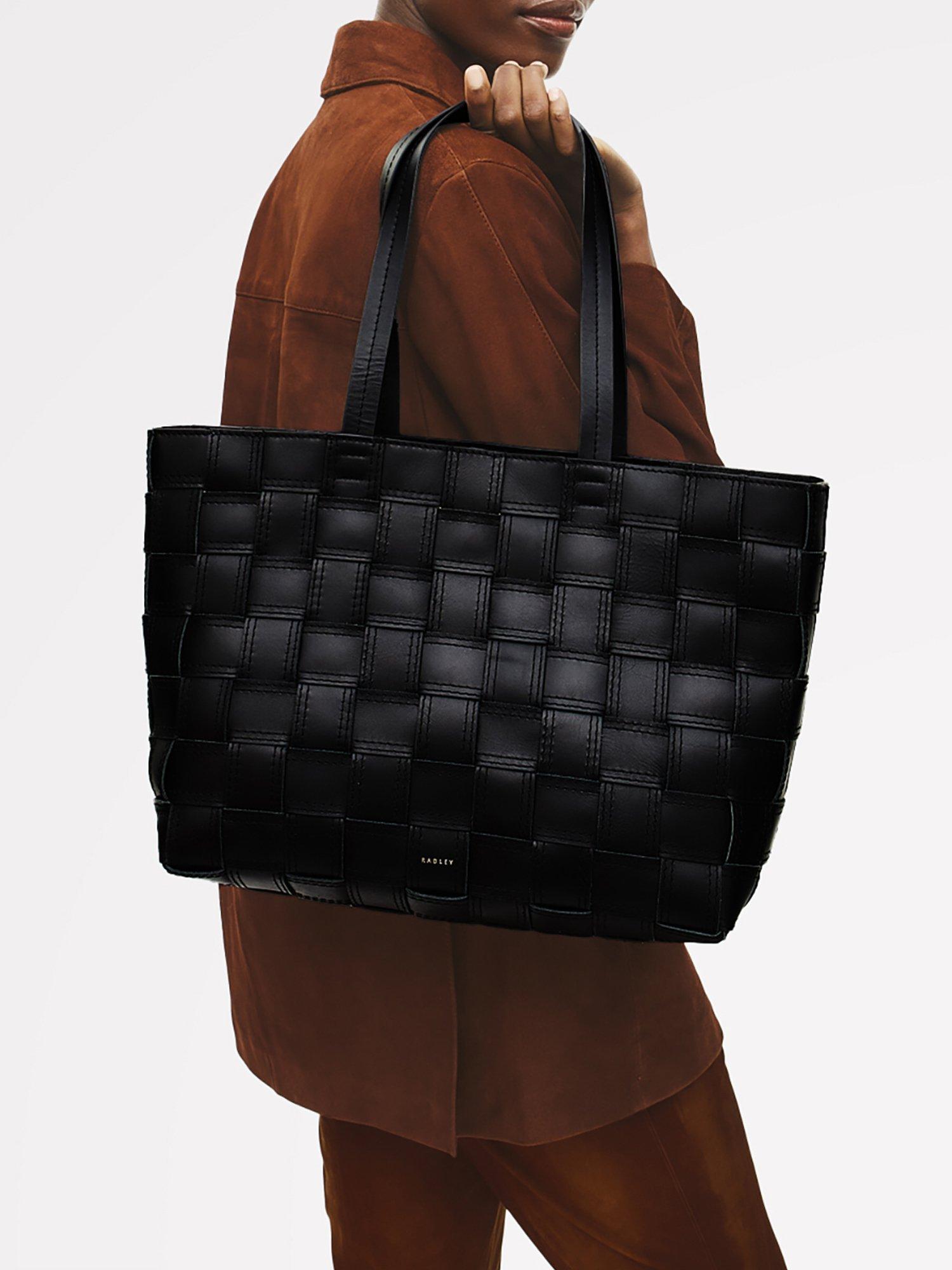 Product image 7 of 7, which shows Radley Abbey Woven Leather Bag, Black