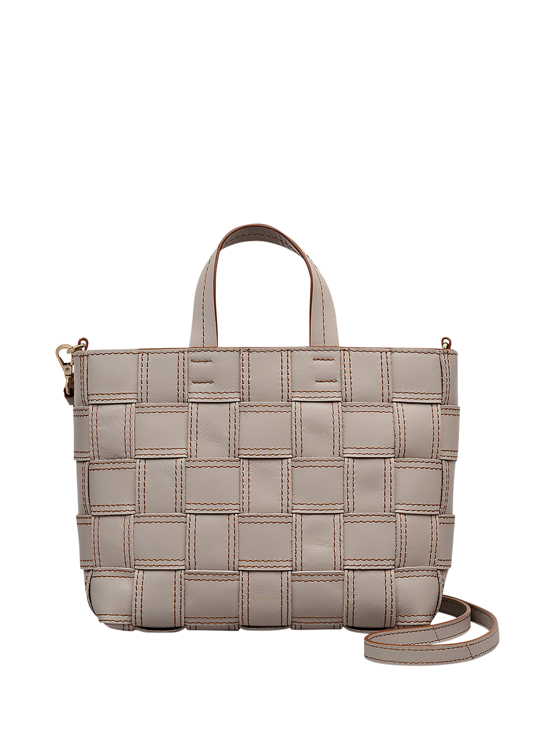 Product image 1 of 5, which shows Radley Abbey Woven Leather Cross Body Bag, Porcini