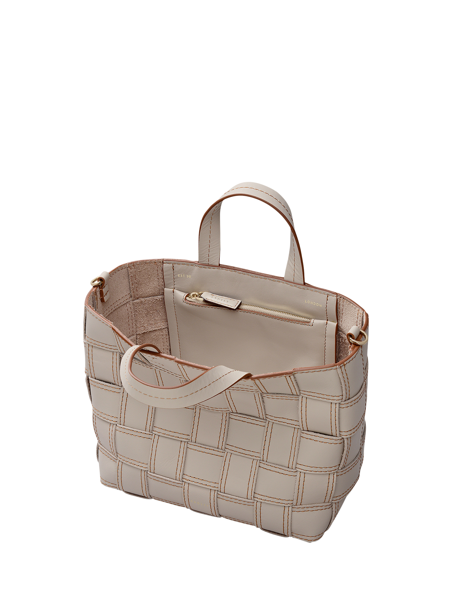Product image 3 of 5, which shows Radley Abbey Woven Leather Cross Body Bag, Porcini