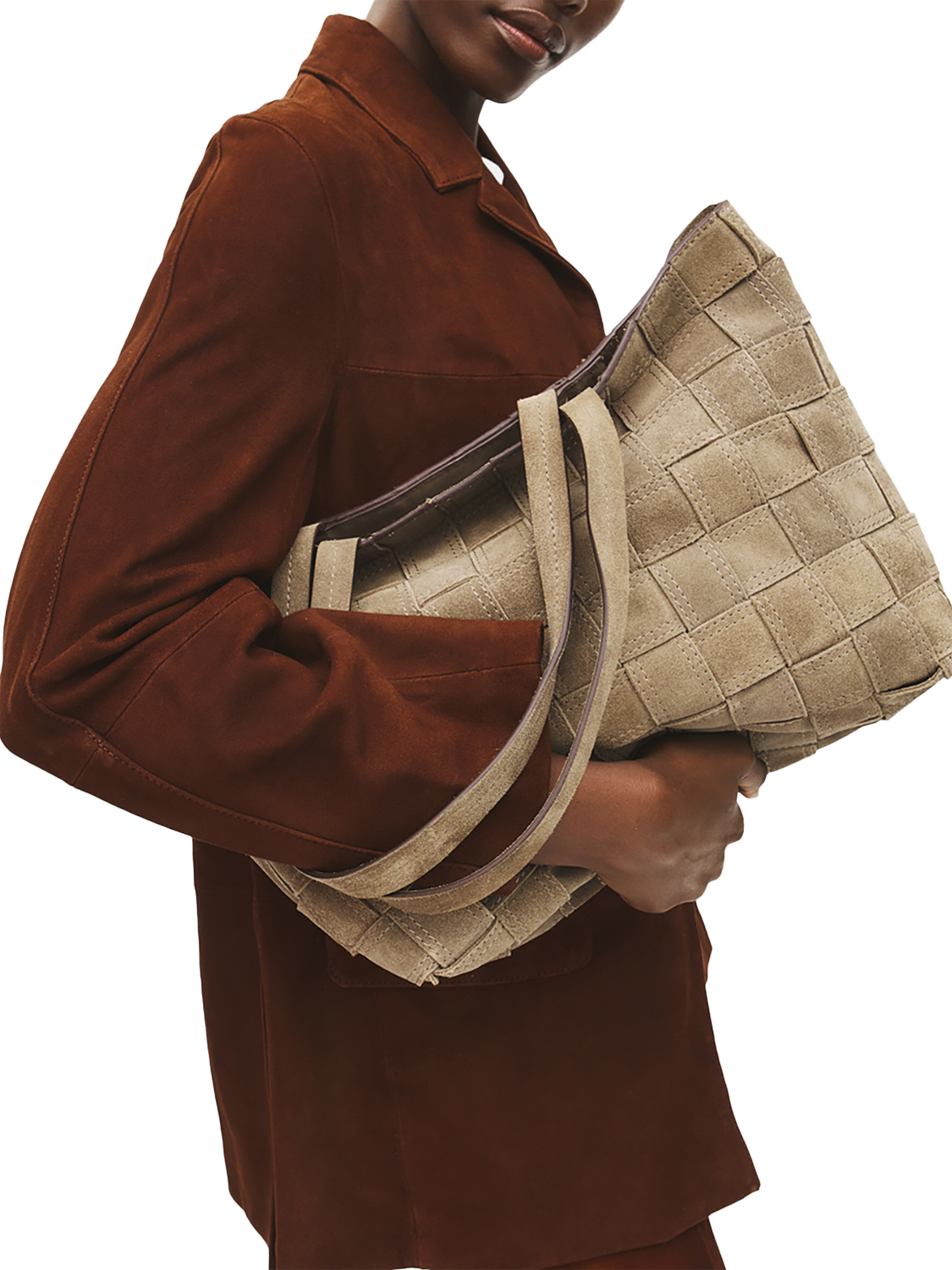 Product image 6 of 8, which shows Radley Abbey Suede Tote Bag, Coffee, One Size