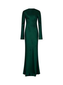 DASKA Bella Bow Maxi Dress, Green - view 2, Green