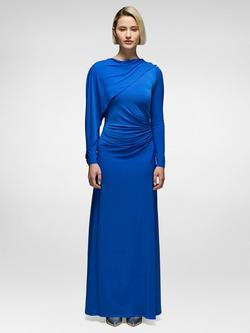 DASKA Cara Drape Maxi Dress, Cobalt