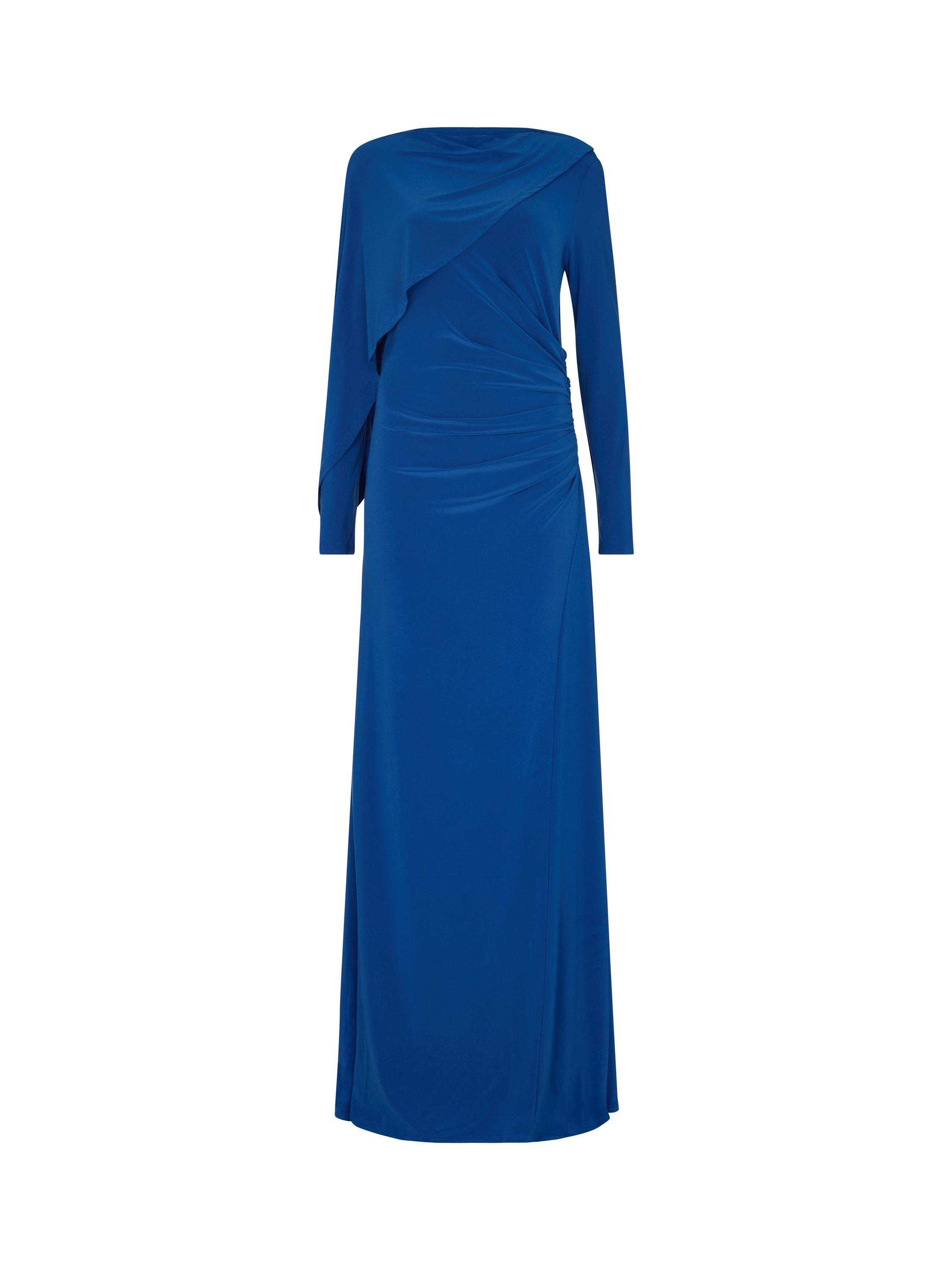 Product image 2 of 4, which shows DASKA Cara Drape Maxi Dress, Cobalt, XS