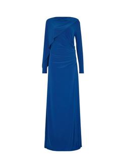 DASKA Cara Drape Maxi Dress - view 2, Cobalt