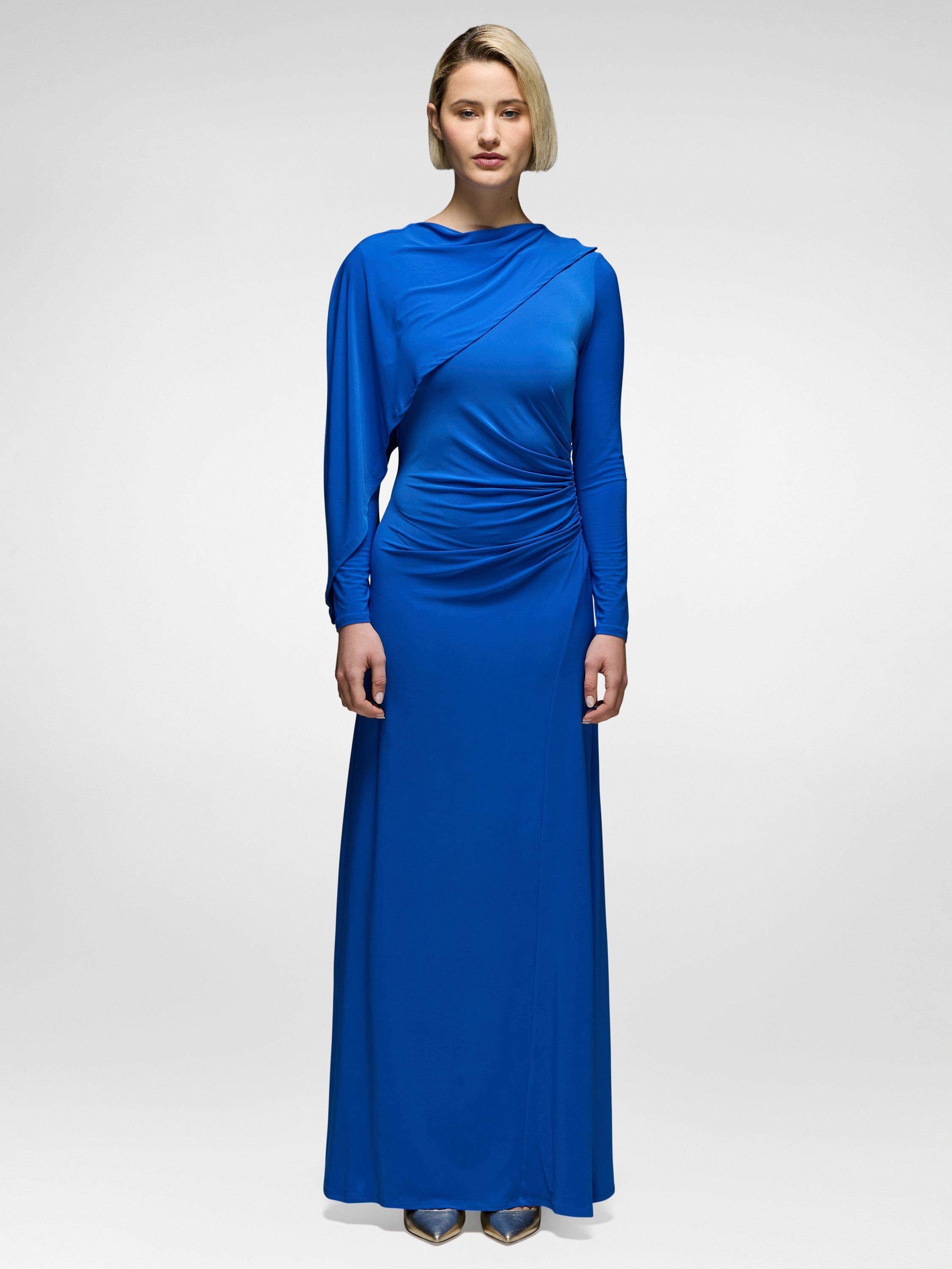 Product image 3 of 4, which shows DASKA Cara Drape Maxi Dress, Cobalt, XS