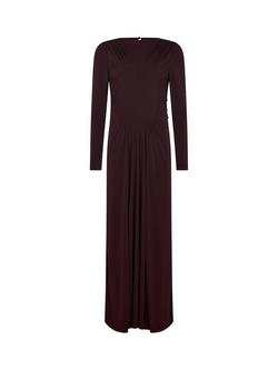 DASKA Chara Ruched Maxi Dress, Plum - view 2, Plum
