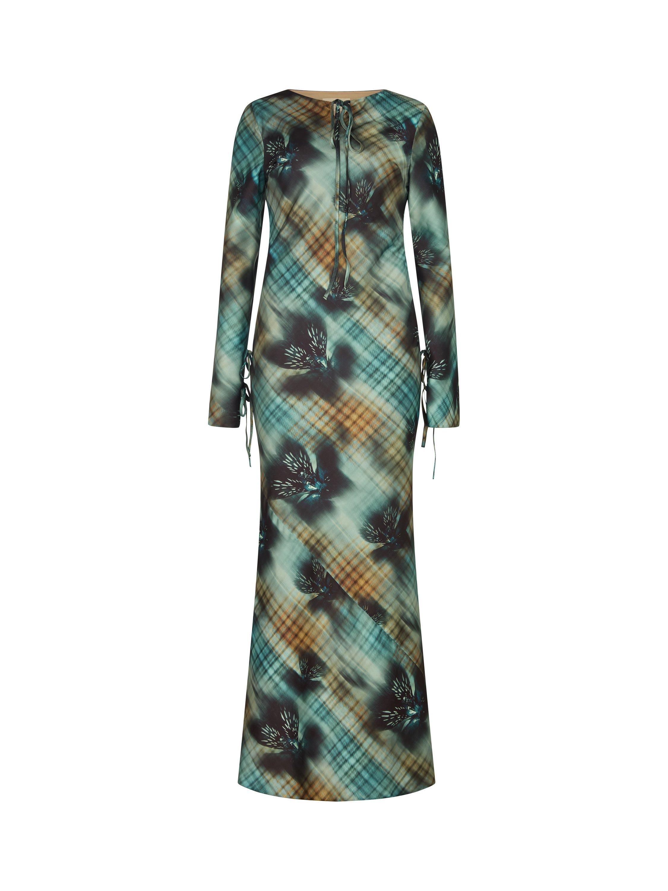 Product image 2 of 4, which shows DASKA Salia Abstract Marble Maxi Dress, Multi, XS