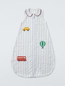 John Lewis Discovery Transport Baby Sleeping Bag, 2.5 Tog, Blue Stripe, Blue Stripe