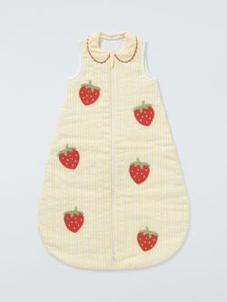 John Lewis Strawberry Baby Sleeping Bag, 1 Tog, Yellow Stripe, Yellow Stripe