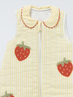John Lewis Strawberry Baby Sleeping Bag, 1 Tog, Yellow Stripe - view 2, Yellow Stripe
