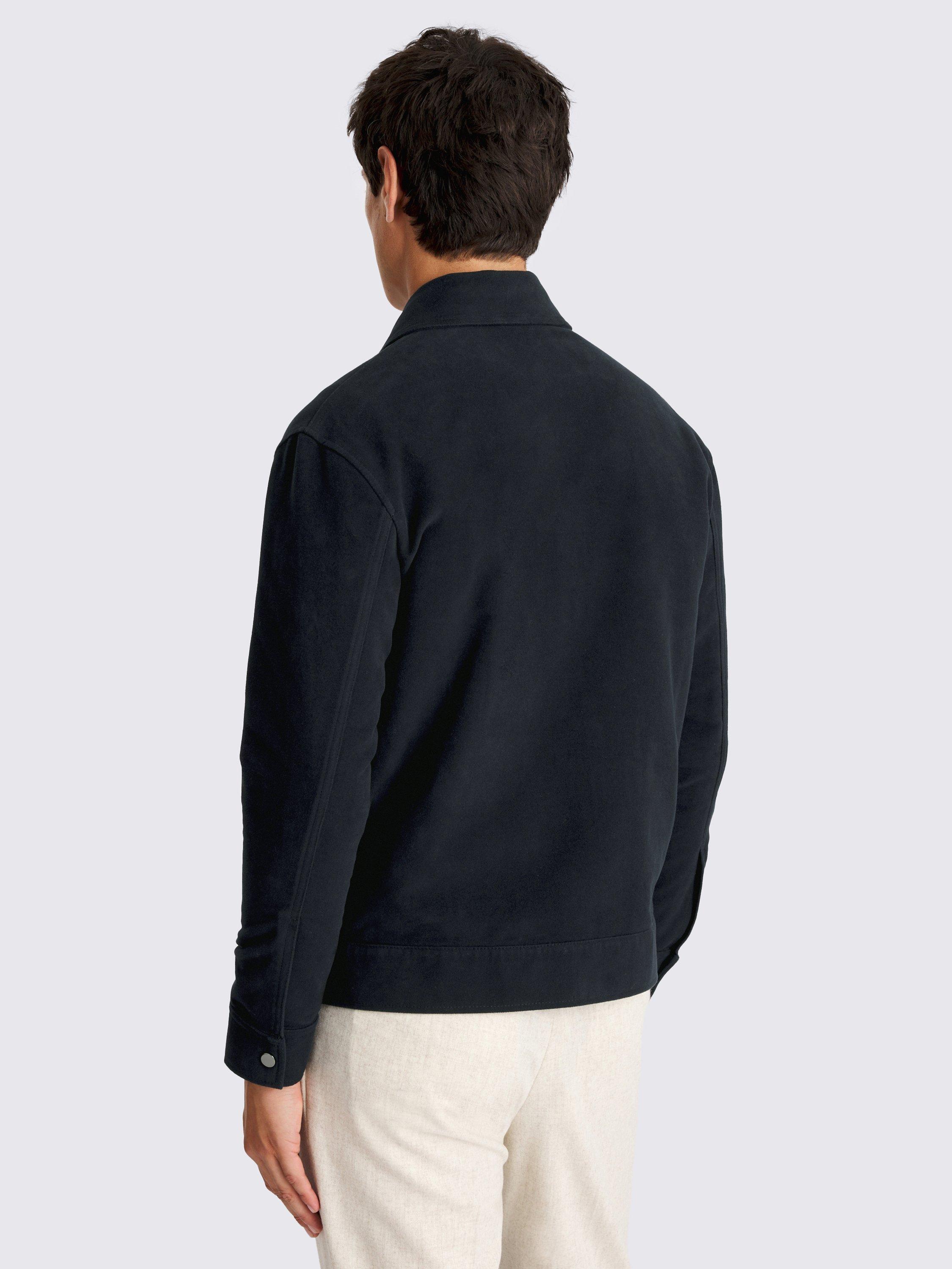 Product image 3 of 5, which shows Moss Moleskin Zip Jacket, Ink, S