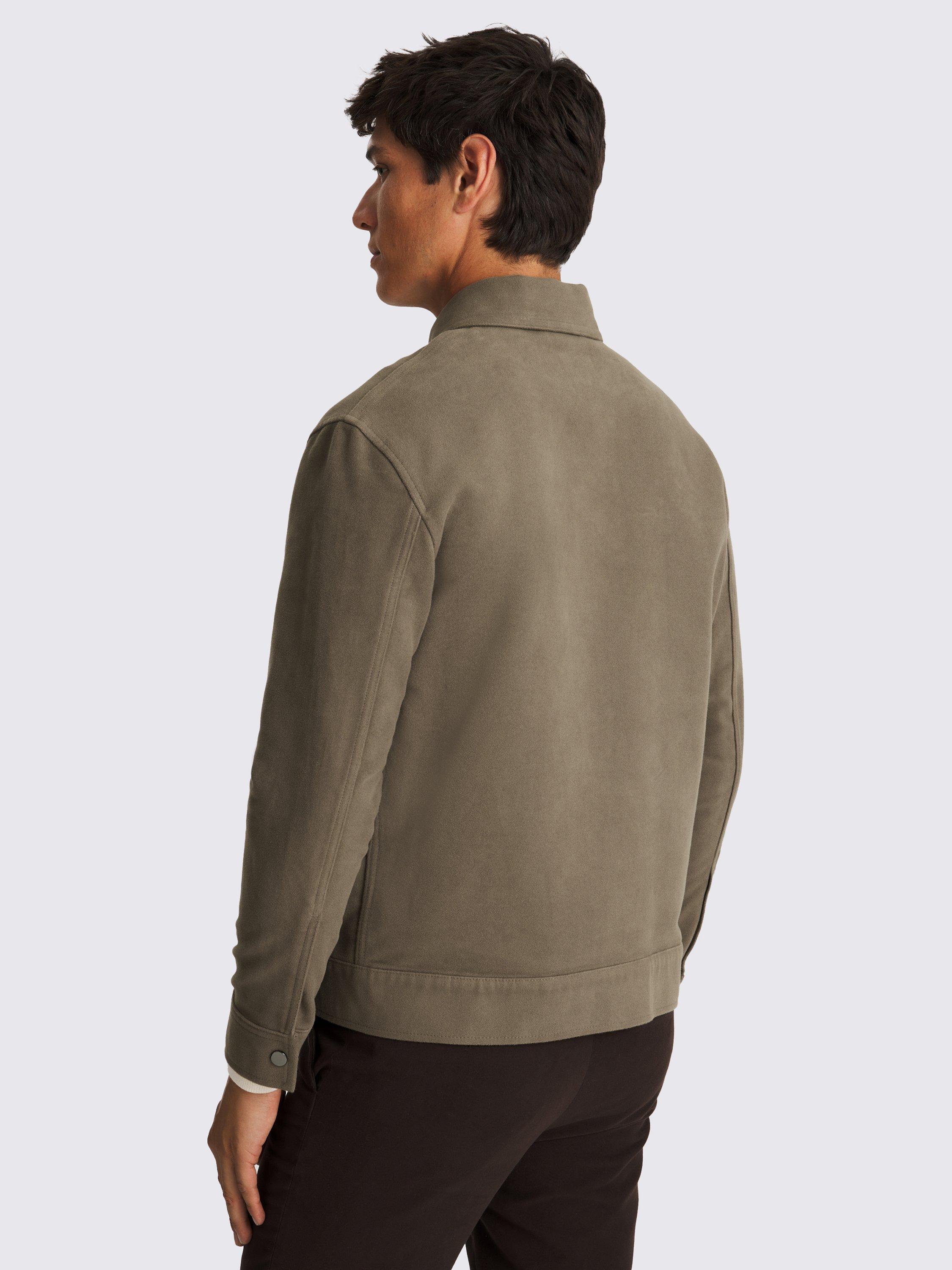 Product image 3 of 5, which shows Moss Moleskin Zip Jacket, Taupe, S