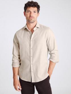 Moss Melange Brushed Shirt, Oatmeal