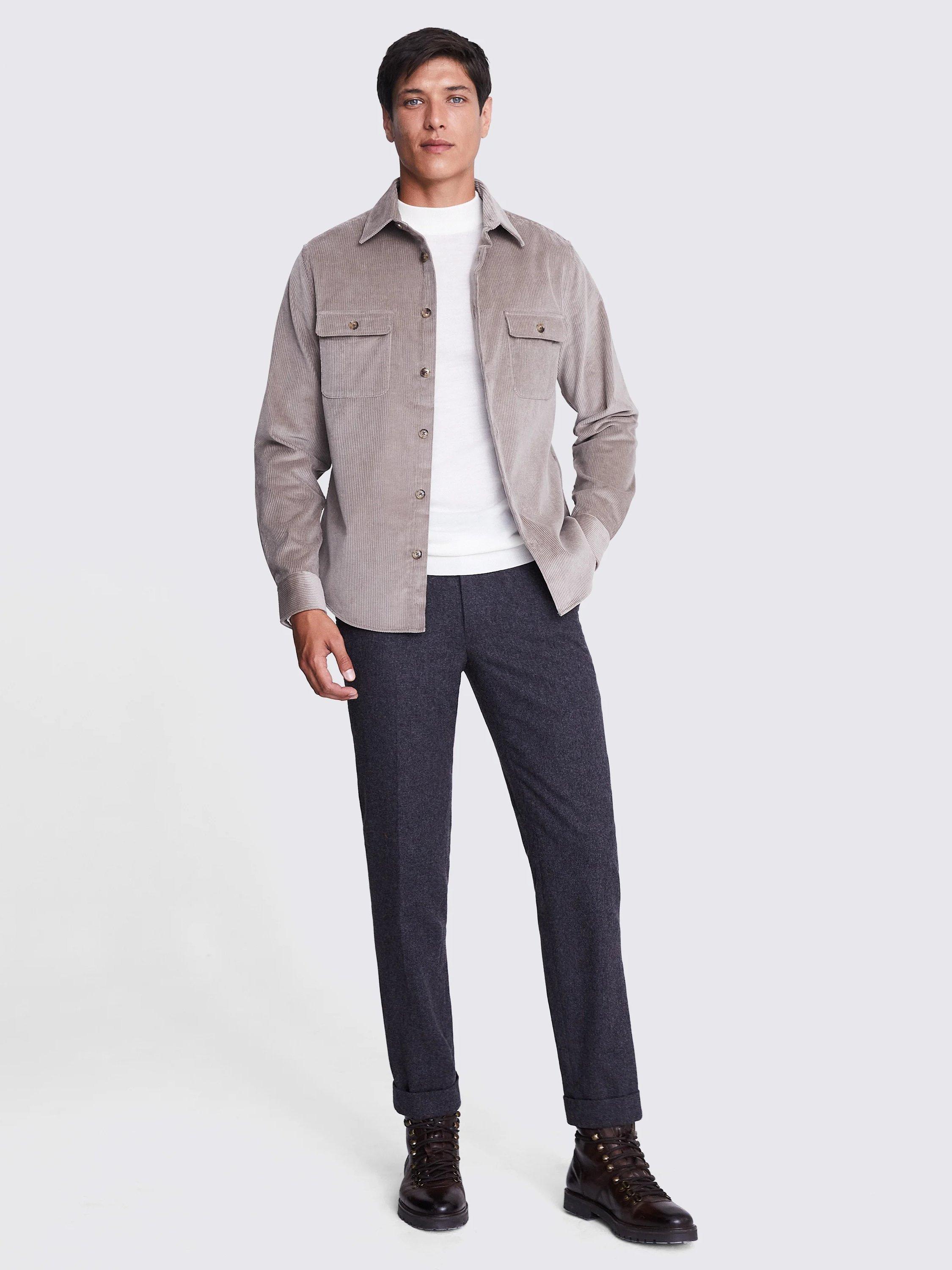 Product image 2 of 6, which shows Moss Corduroy Overshirt, Taupe, S