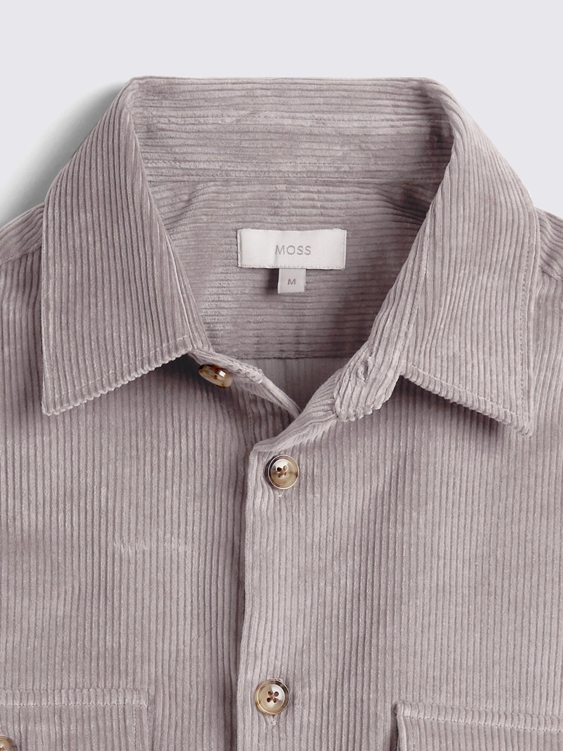 Product image 6 of 6, which shows Moss Corduroy Overshirt, Taupe, S