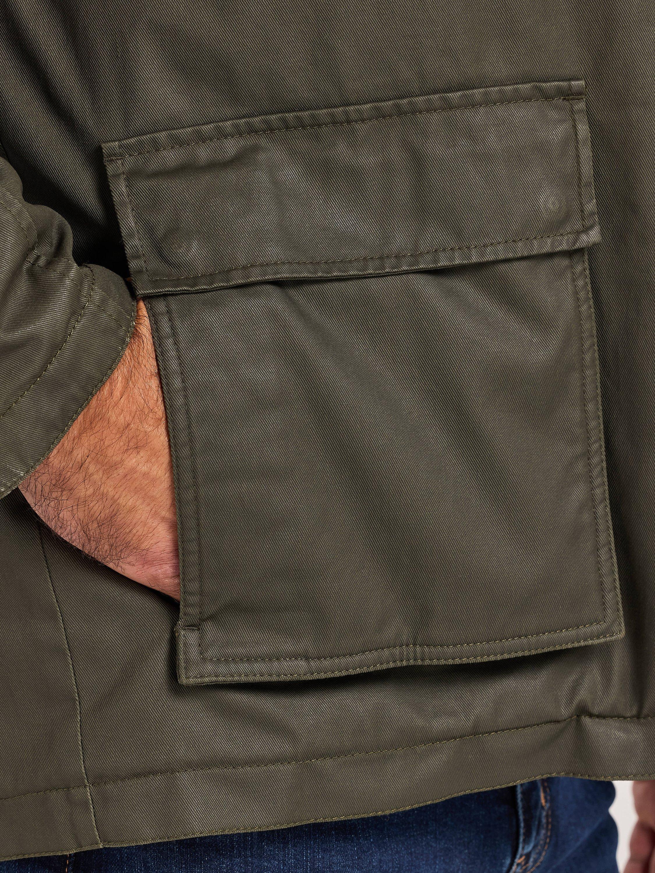 Product image 6 of 9, which shows Raging Bull  Wax Effect Cord Collar Jacket, Khaki, S