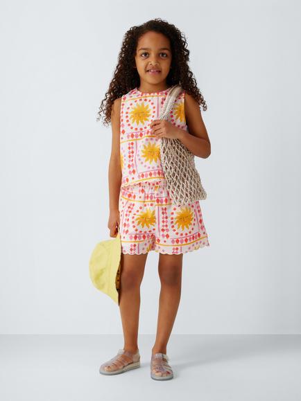 John Lewis Kids' Pull On Sun Print Shorts, Multi - view 2, Multi