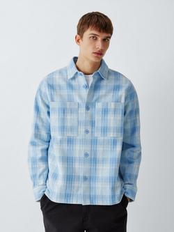 Kin Check Cotton Overshirt, Blue