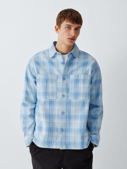 Kin Check Cotton Overshirt, Blue