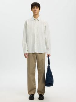 Selected Seersucker Shirt, Egret Balsam Green - view 2, Egret Balsam Green