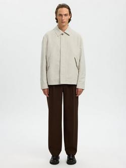 Selected Lewis Linen Blend Jacket, Birch Melange - view 2, Birch Melange
