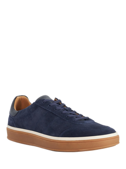 Dune London Tony Lace Up Suede Trainers - view 2, Navy