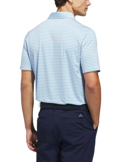 adidas Men's Performance Two-Colour Stripe Polo Shirt, Blue/Multi - view 2, Blue/Multi