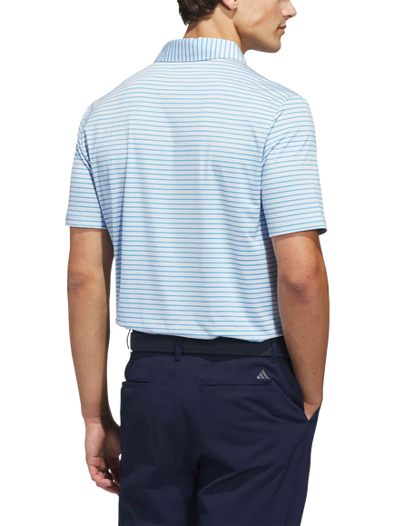 adidas Men's Performance Two-Colour Stripe Polo Shirt, Blue/Multi - view 2, Blue/Multi