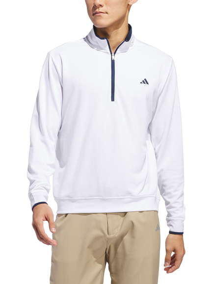 adidas Lightweight Quarter Zip Pullover, White, White