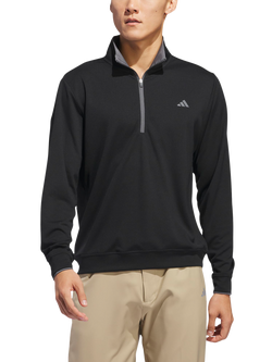 adidas Lightweight Quarter Zip Pullover, Black, Black