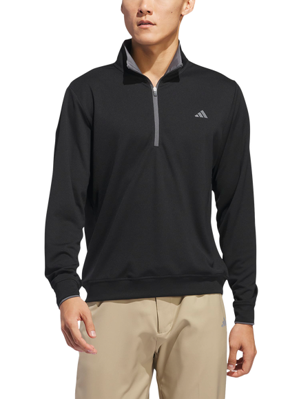 adidas Lightweight Quarter Zip Pullover, Black, Black