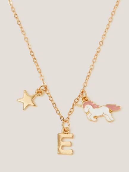 Monsoon Kids Initial Necklace, Pink