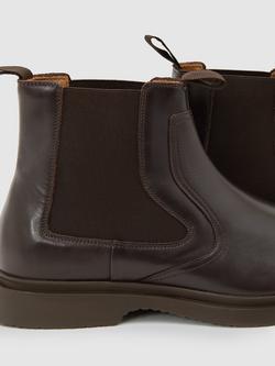 Reiss Jagger Leather Chelsea Boots, Dark Brown - view 2, Dark Brown