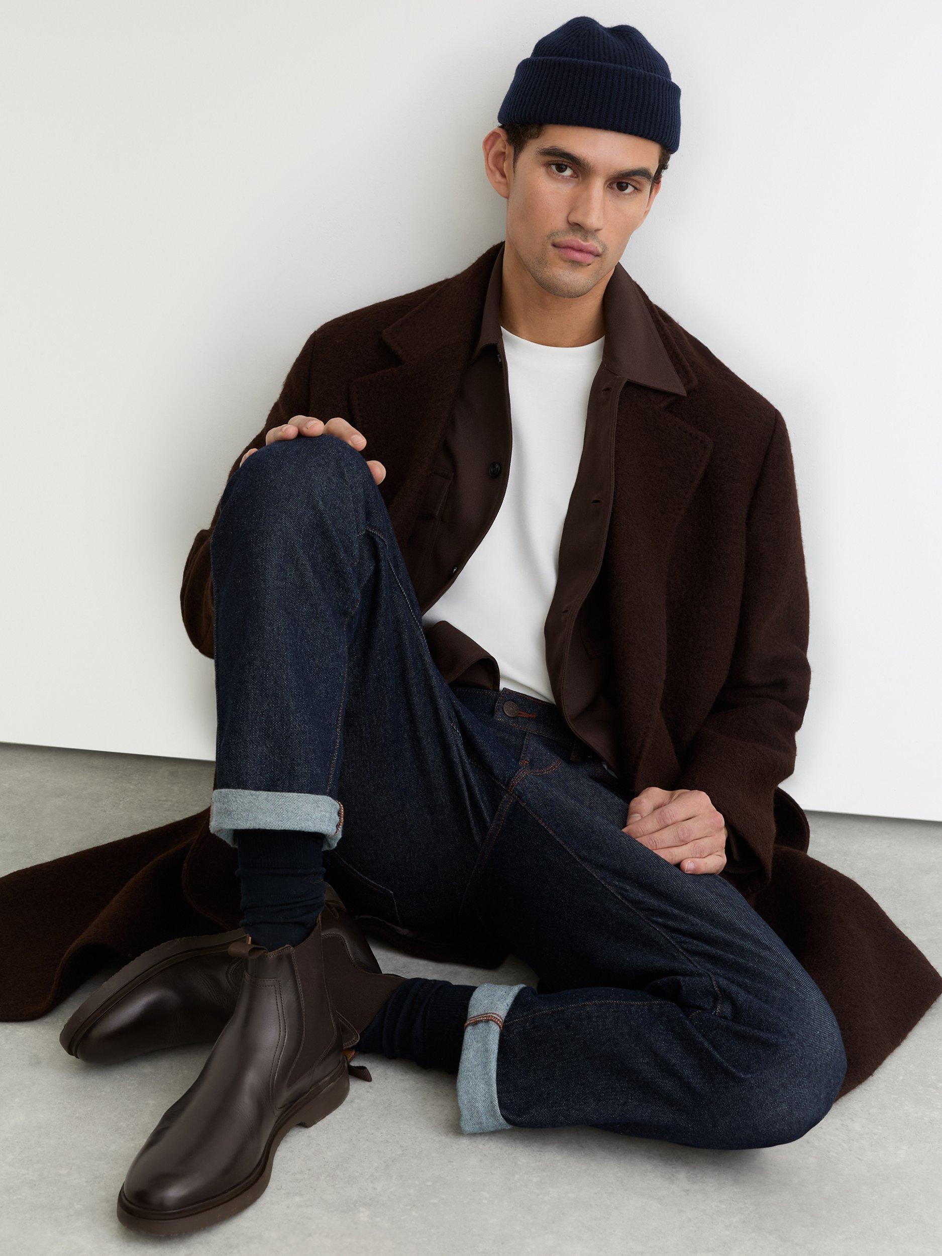 Product image 4 of 5, which shows Reiss Jagger Leather Chelsea Boots, Dark Brown, 7