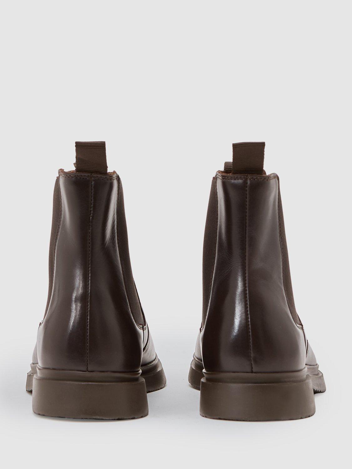Product image 5 of 5, which shows Reiss Jagger Leather Chelsea Boots, Dark Brown, 7