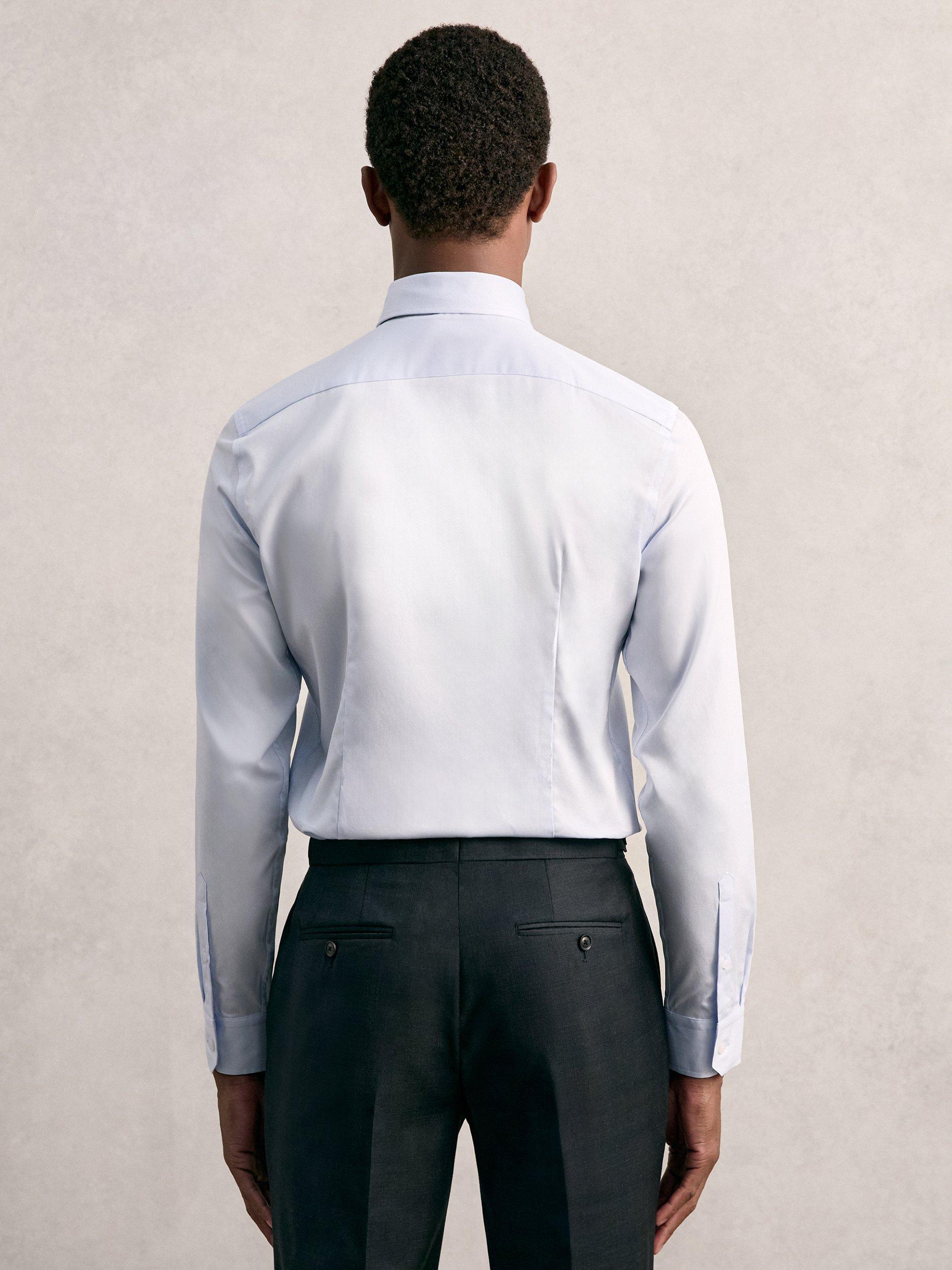 Product image 2 of 5, which shows Reiss Remote Regular Fit Cotton Shirt, Light Blue, XS