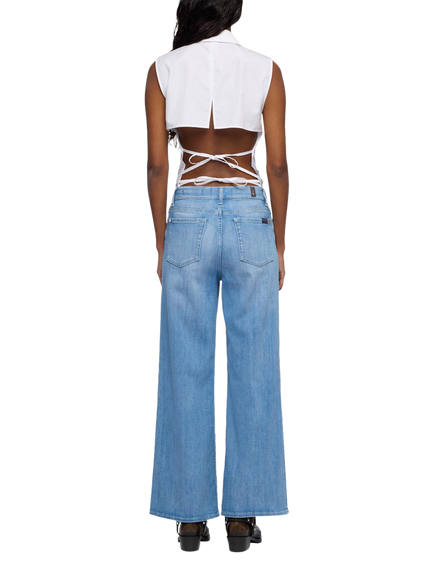 7 For All Mankind Lotta High Rise Flared Jeans, Glisten - view 2, Glisten