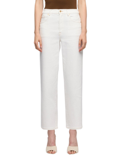 7 For All Mankind Stovepipe Straight Ankle Jeans, White