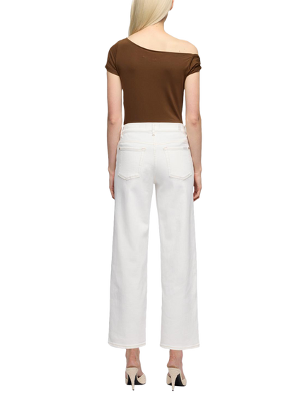 7 For All Mankind Stovepipe Straight Ankle Jeans - view 2, White