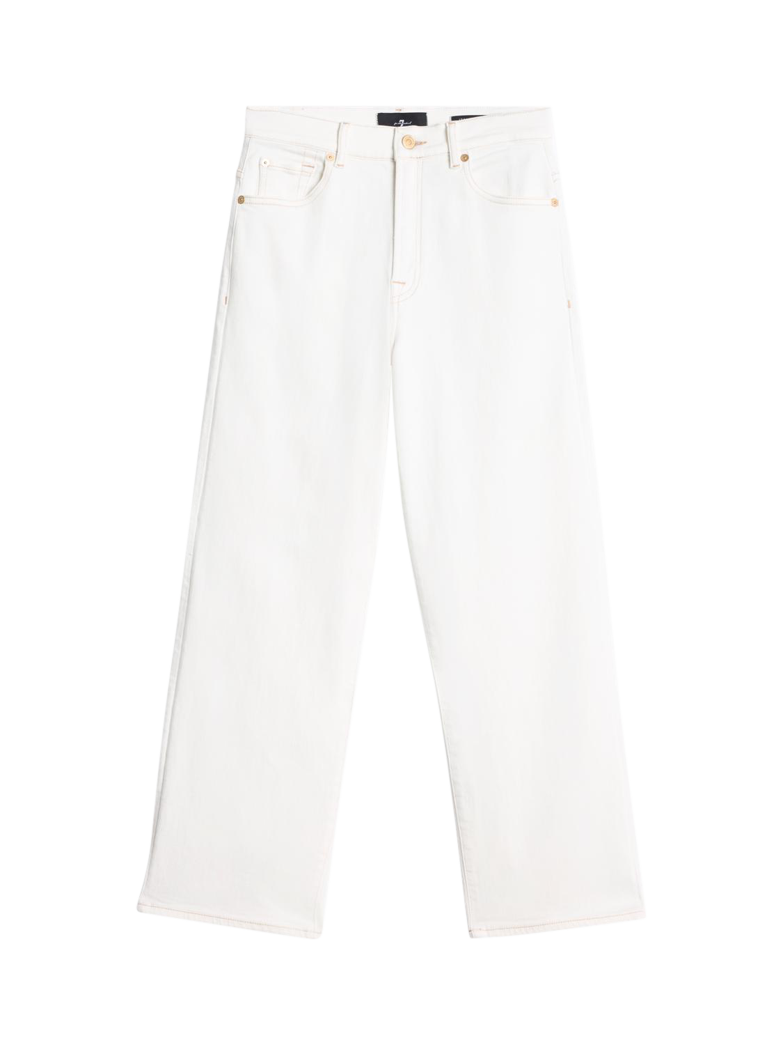 Product image 4 of 6, which shows 7 For All Mankind Stovepipe Straight Ankle Jeans, White, 26