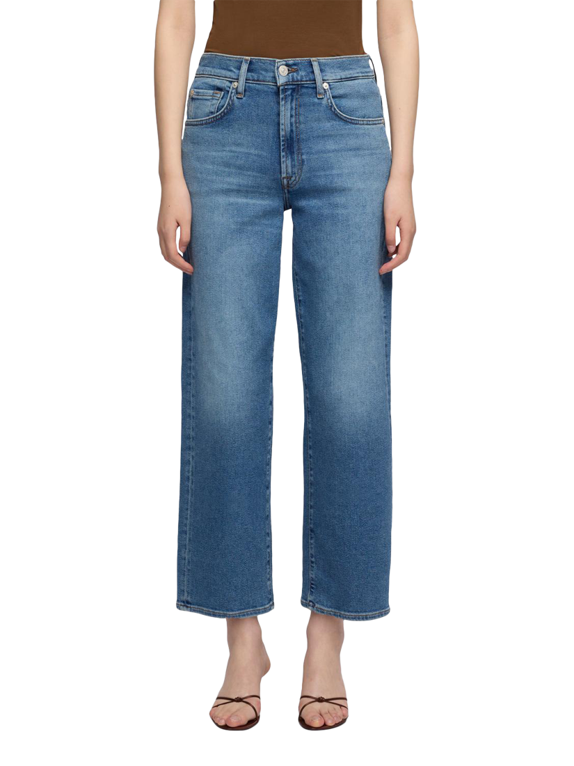 Product image 1 of 6, which shows 7 For All Mankind Stovepipe Straight Ankle Jeans, Oceanstone, 26