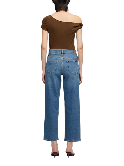 7 For All Mankind Stovepipe Straight Ankle Jeans - view 2, Oceanstone