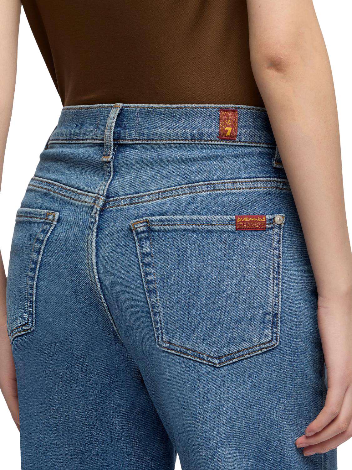 Product image 5 of 6, which shows 7 For All Mankind Stovepipe Straight Ankle Jeans, Oceanstone, 26