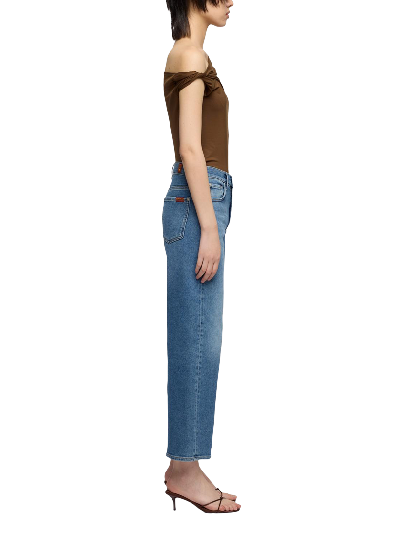 Product image 6 of 6, which shows 7 For All Mankind Stovepipe Straight Ankle Jeans, Oceanstone, 26