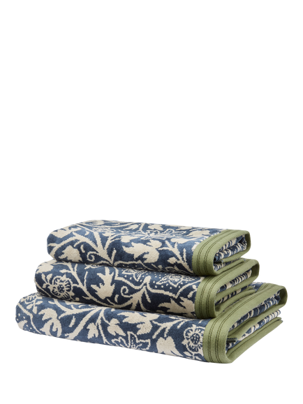 Morris & Co. Iris & Rose Towels - view 2, Blue